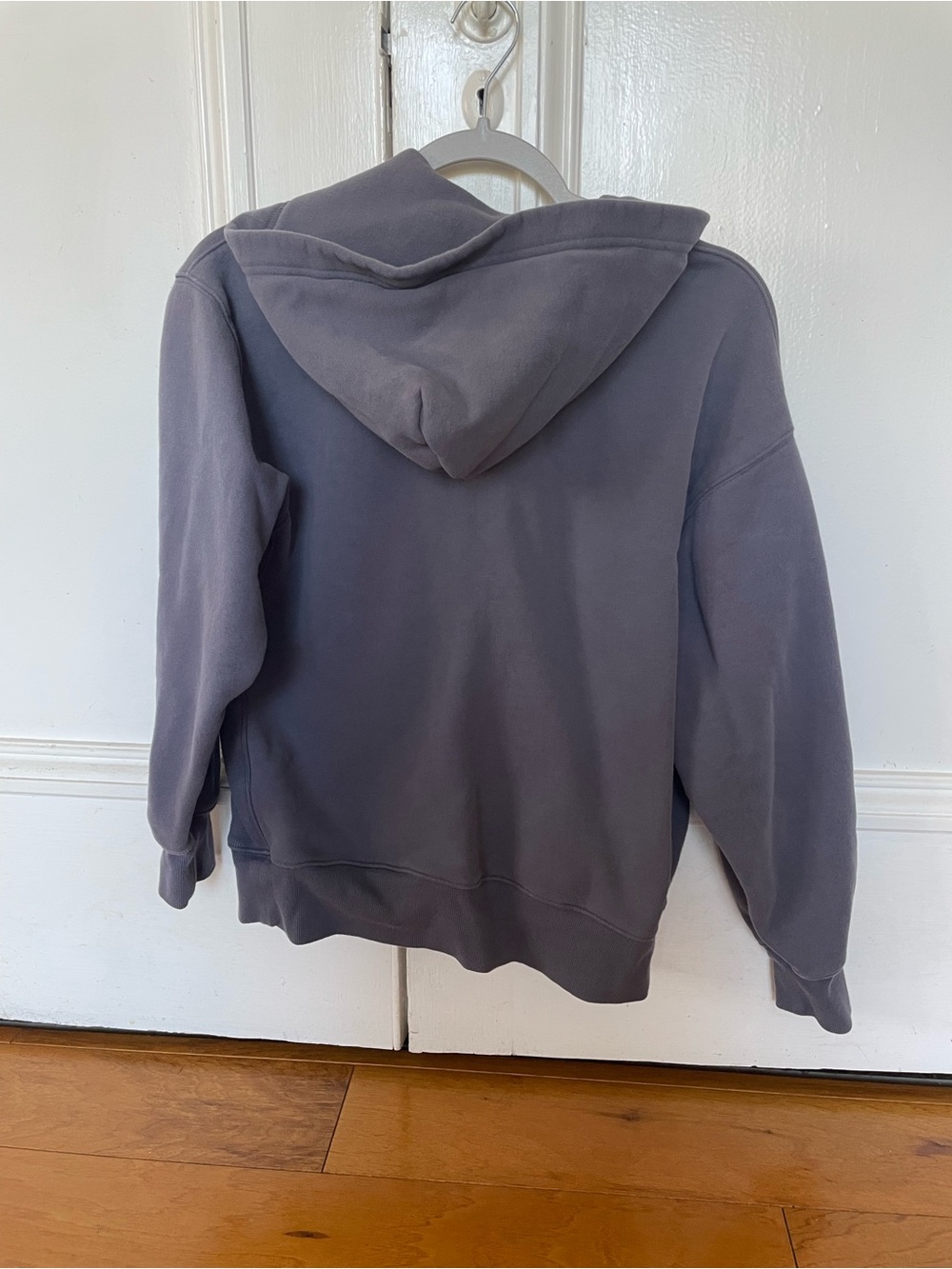 Aritzia Sweatfleece Full-Zip Hoodie in Faded Navy - Picture 2 of 3